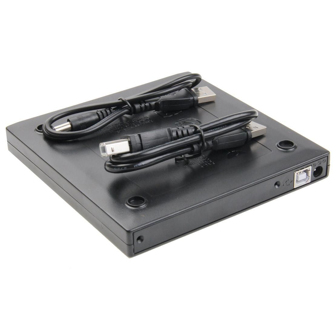USB 2.0 Universal Notebook External 12.7mm CD/DVD SATA Port Optical Drive Box Kit (Black)