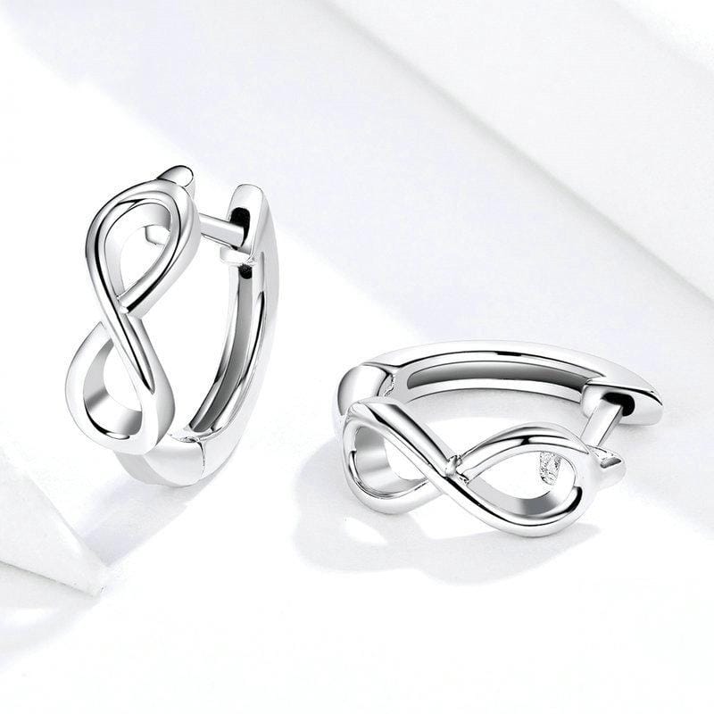 Infinite Love Platinum Plated Earrings S925 Sterling Silver Stud Earrings