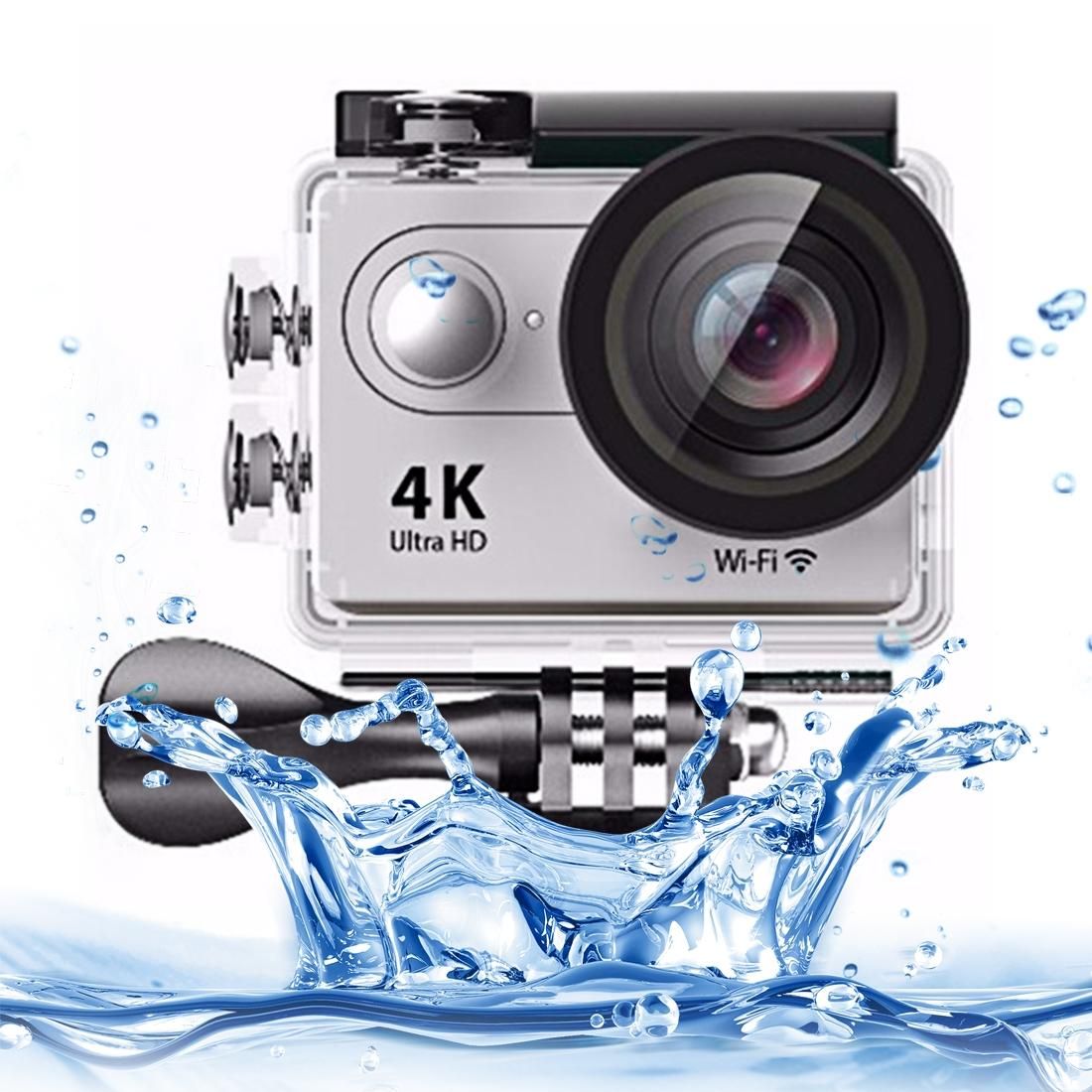 H9 4K Ultra HD1080P 12MP 2 inch LCD Screen WiFi Sports Camera, 170 Degrees Wide Angle Lens, 30m Waterproof (Silver)