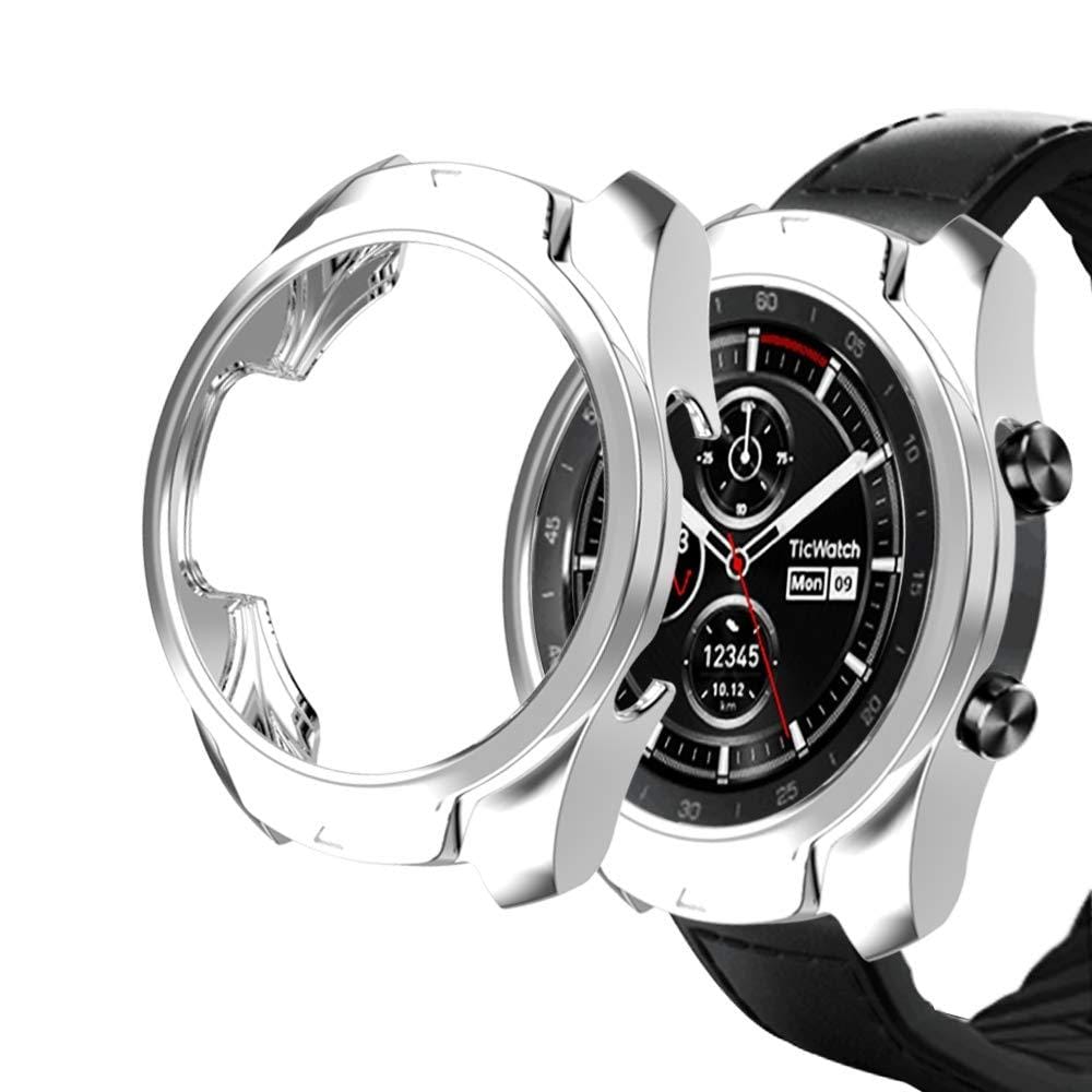 For Ticwatch Pro Galvanized TPU Half-package Watch Case (Silver)