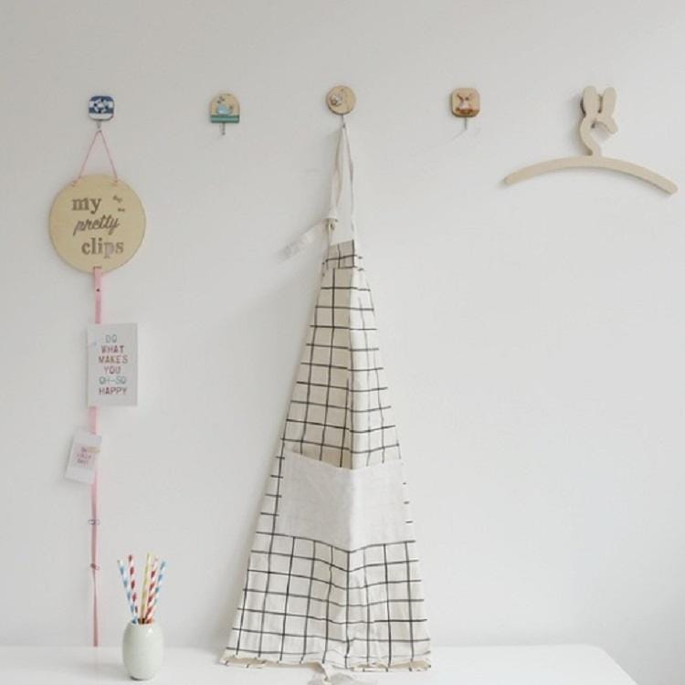 Geometric Pattern Parent-child Waterproof Oil-proof Apron, Style:White Plaid-adult