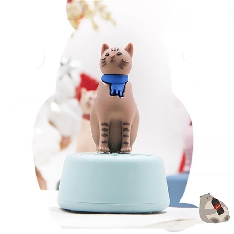 Cartoon Cat Shape Countdown Timer Student Learning Time Manager Kitchen Timer Mechanical Reminder (Light Green)