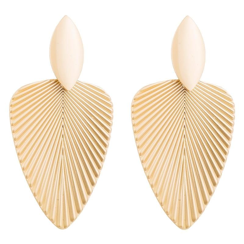 3 Pairs Autumn And Winter Golden Leaf Earrings Female Leaf Metal Gold Earrings