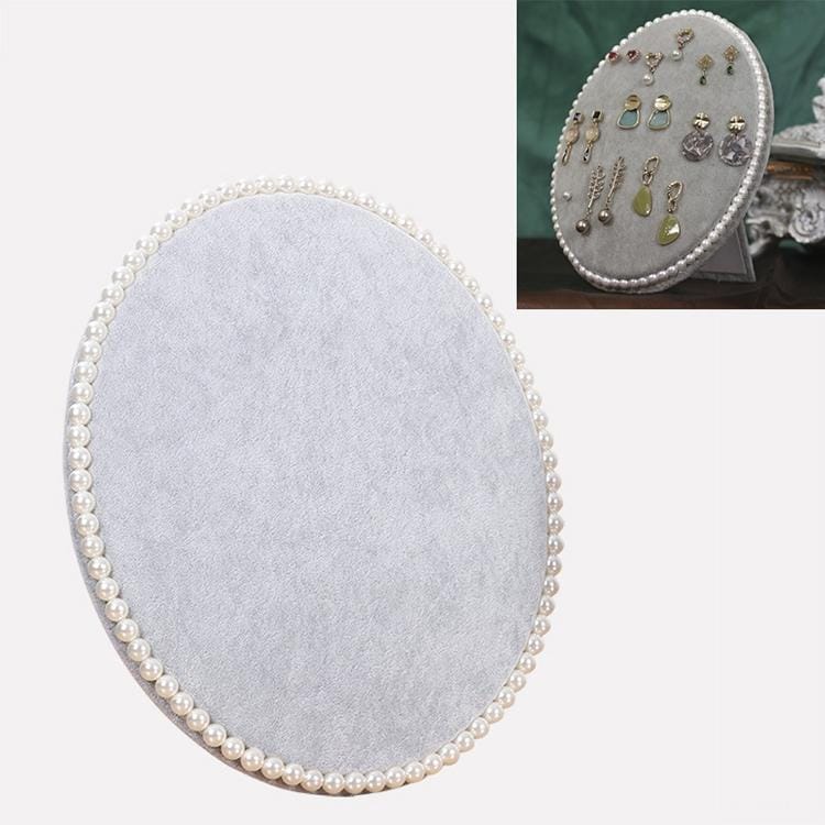 Household Creative Pearl Board Flannel Jewelry Rack Earrings Storage Display Stand, Size: L (Grey)