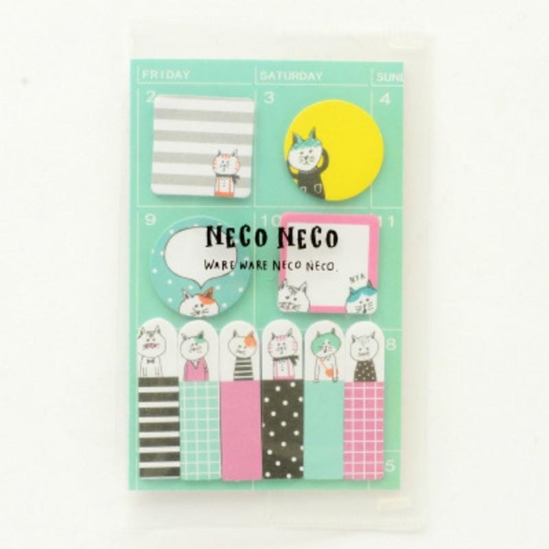 2 PCS Creative Cute Cartoon Week Plan N Times Post Sticky Note Pocket Account Accessories Free Stickers (Green)