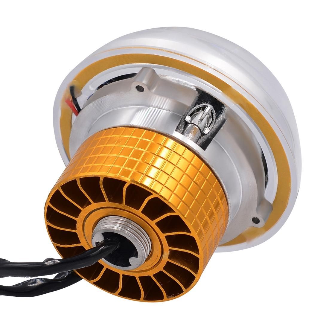 Motorcycle 30W DC 12V-85V IP66 Round Jellyfish Breathable Lamp Double Aperture LED Headlight (Green Light)