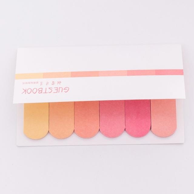 3 PCS Gradient Office Sticky Notes Planner Stickers Page School Supplies Stationery (Gradient yellow)