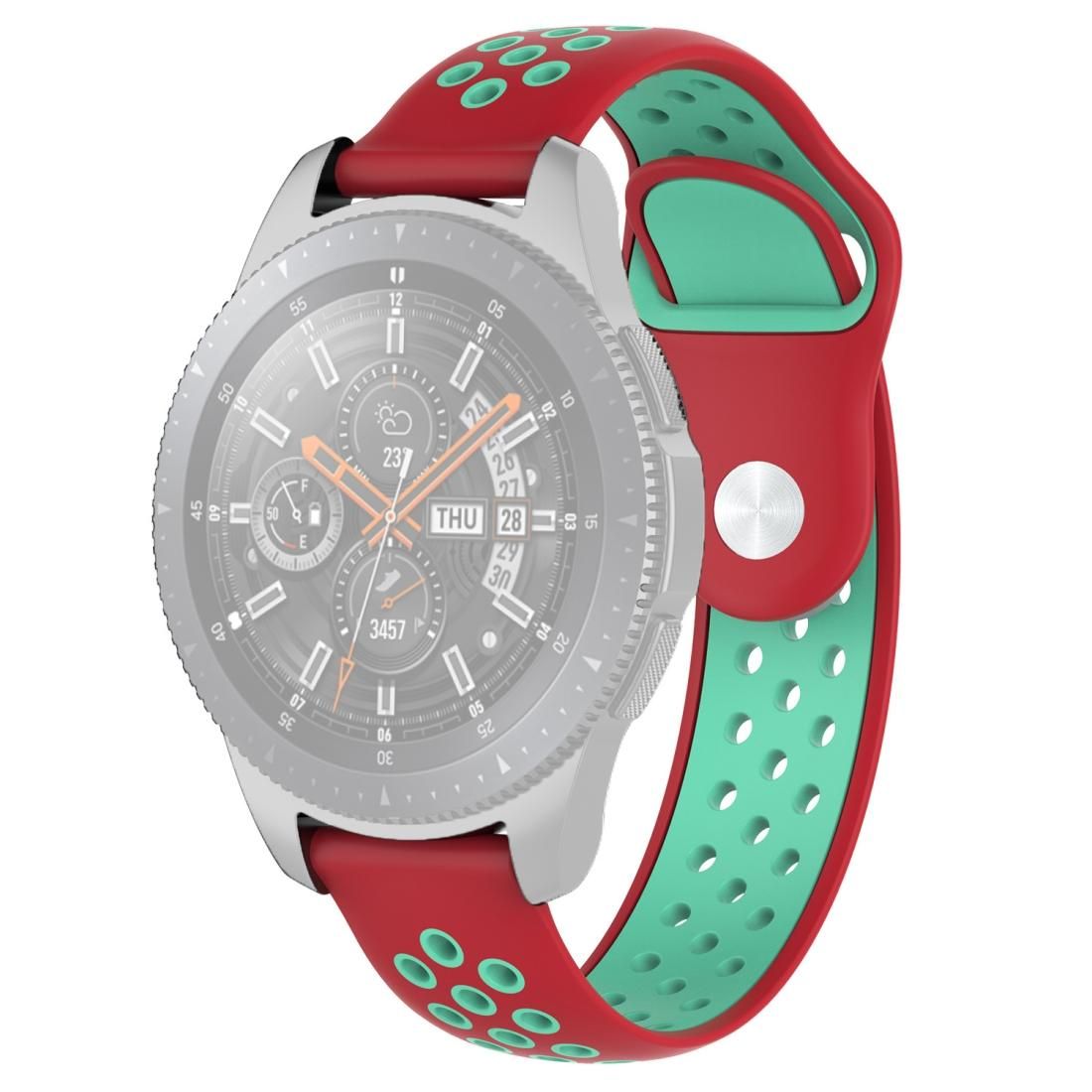 Double Color Wrist Strap Watch Band for Galaxy Watch 46mm (Green+Red)