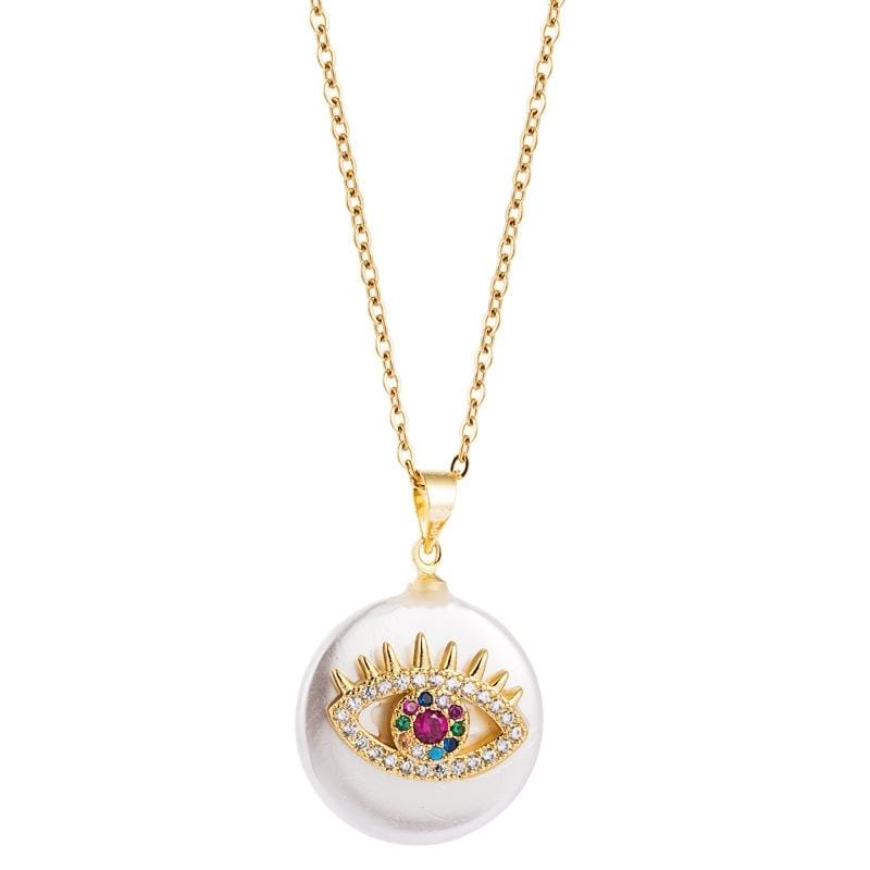Women Micro-inlaid Zircon Natural Baroque Pearl Pendant