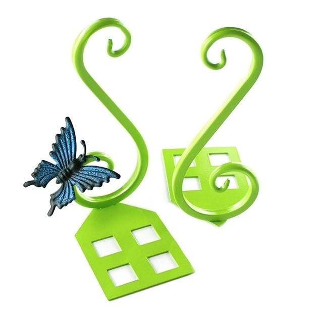 1 Pair Metal Bookends Home Office School Book Craft Creative Vintage Butterfly Decoration (Green)