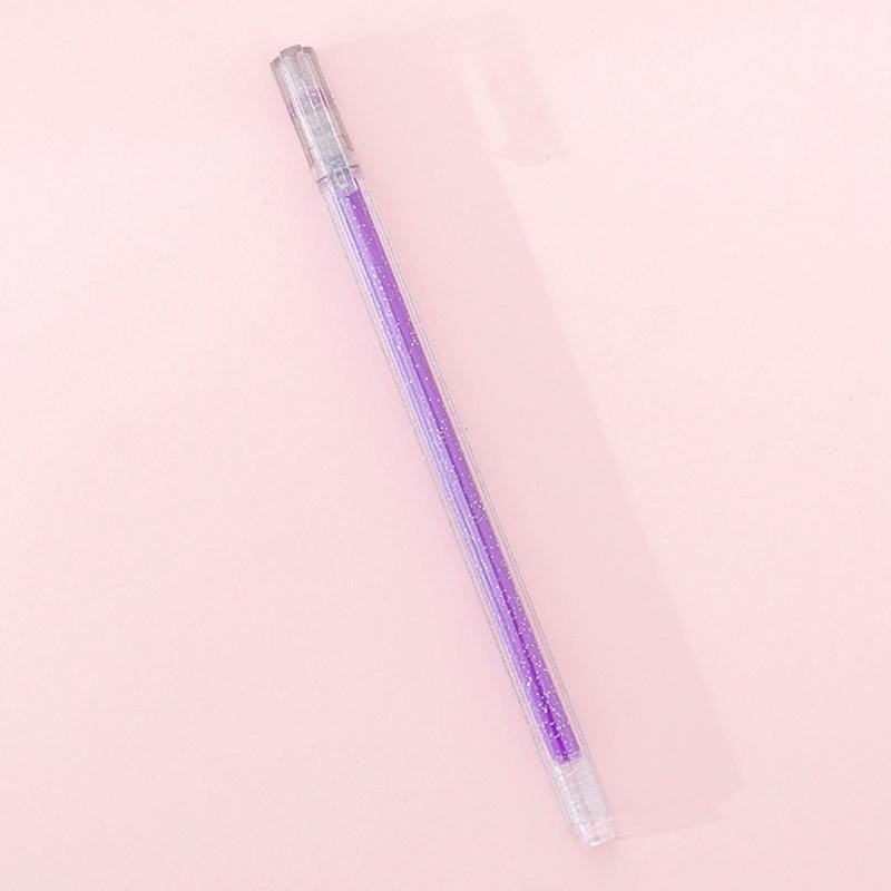 3 PCS Simple Flash Color Student Writing Neutral 0.5mm Hand Account Marker (Purple)