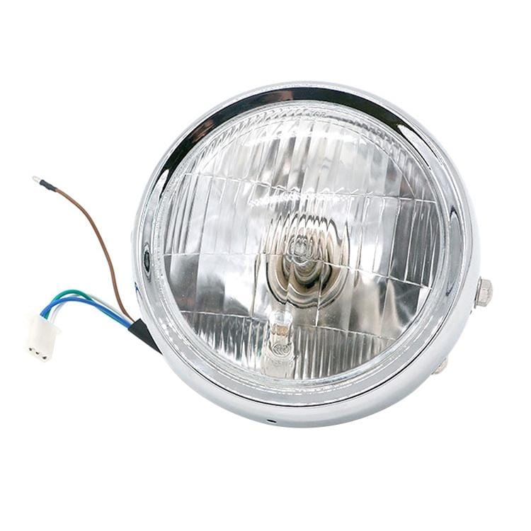 Motorcycle Silver Shell Retro Lamp LED Headlight Modification Accessories for CG125 / GN125 (Yellow)