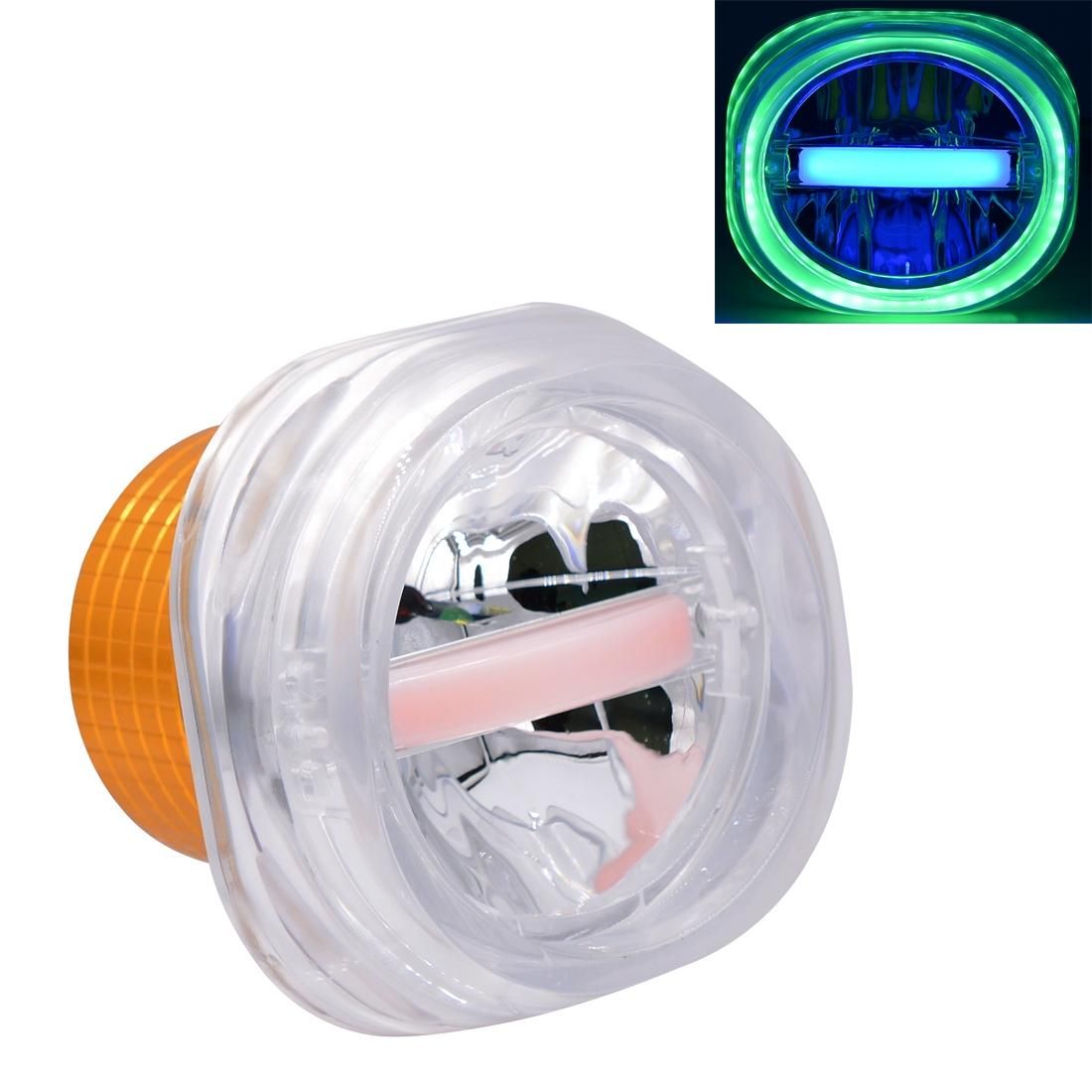 Motorcycle 30W DC 12V-85V IP66 Square Jellyfish Breathable Lamp Double Aperture LED Headlight (Green Light)