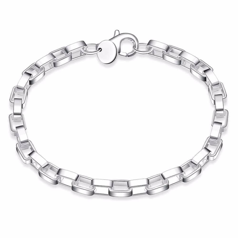 Jewelry Silver Plated Jewelry Creative Exquisite Big long Checkered Bracelet (Silver)