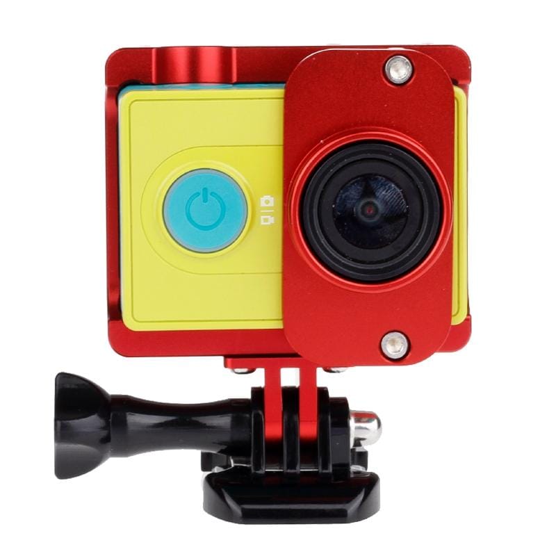 XM40 Lightweight CNC Aluminum Frame Mount Housing with Aluminum Lens Cover for XiaoMi Xiaoyi Sport Camera (Red)