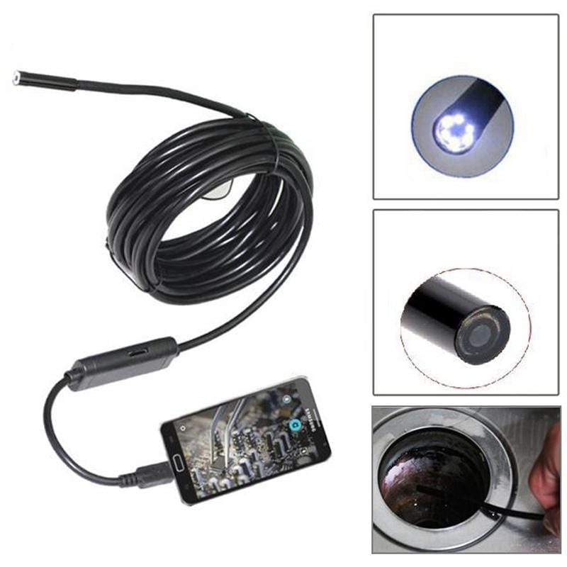 USB Digital Endoscope Inspection Camera with 6 LED, Length: 5m, Lens Diameter: 5.5mm