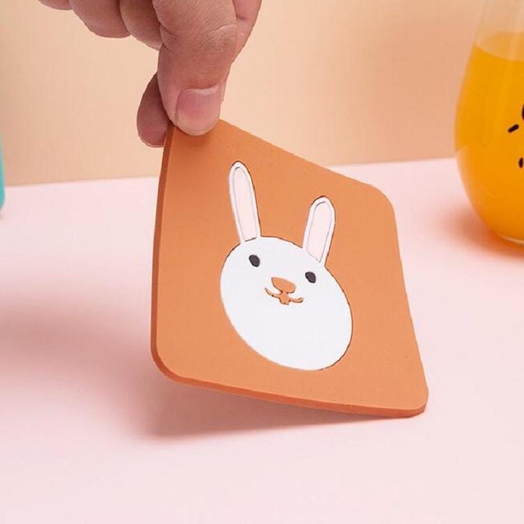 10 PCS Anti-scald and Heat-resistant Placemats Home Waterproof and Oil-proof Table Mats Silicone Coasters, Size:Small, Style:Swan