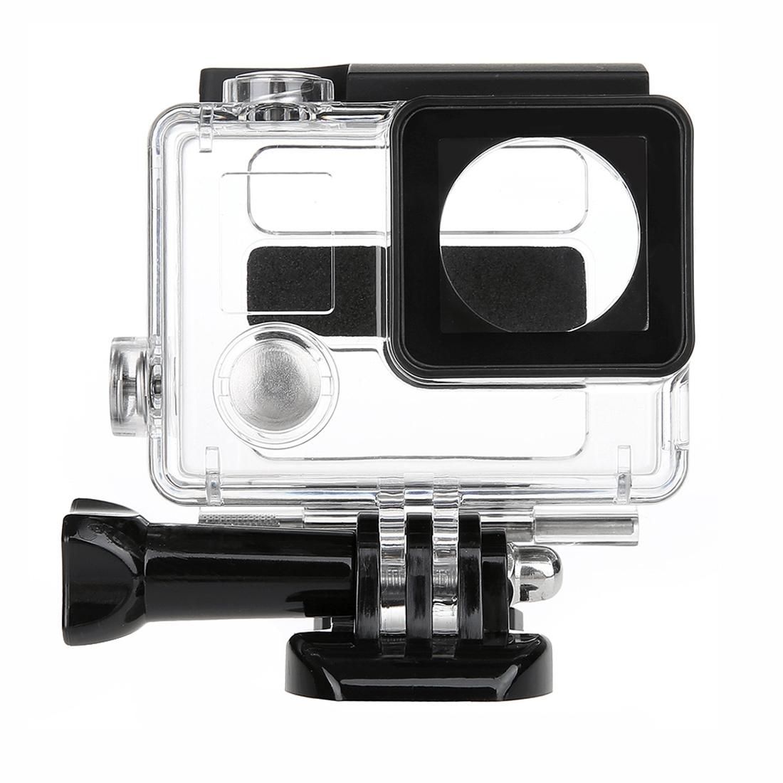 2 in 1 Waterproof Protective Housing Case Diving Box + External Mini Stereo MIC Microphone with 17CM 3.5mm to Mini USB 10 Pin Adapter Cable for GoPro HERO 4 / 3+ / 3, Microphone Size: 5.5 * 5.5 * 1.5cm