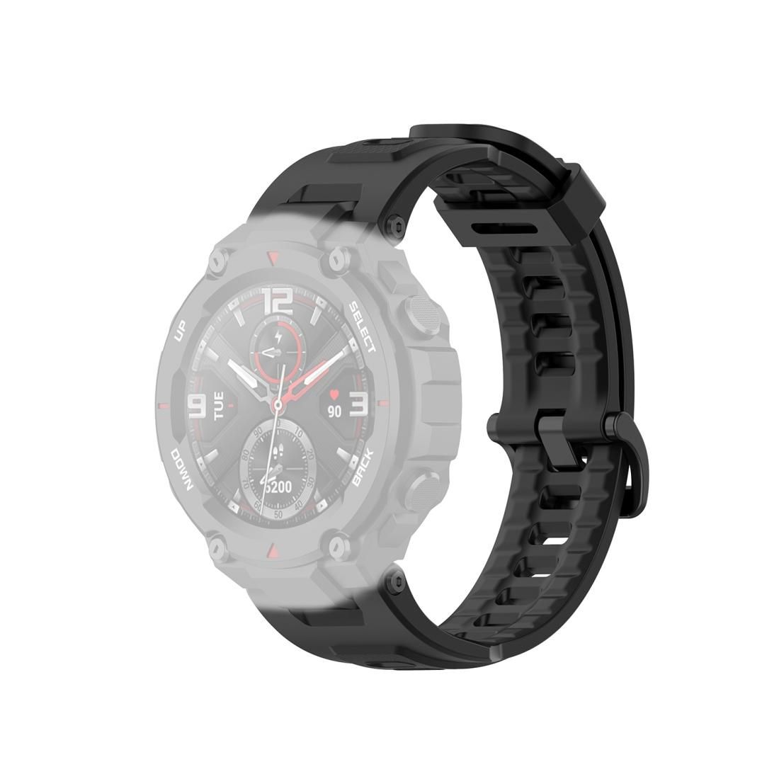 For Huami Amazfit T-Rex A1918 Tyrannosaurus Silicone Watch Strap (Black)