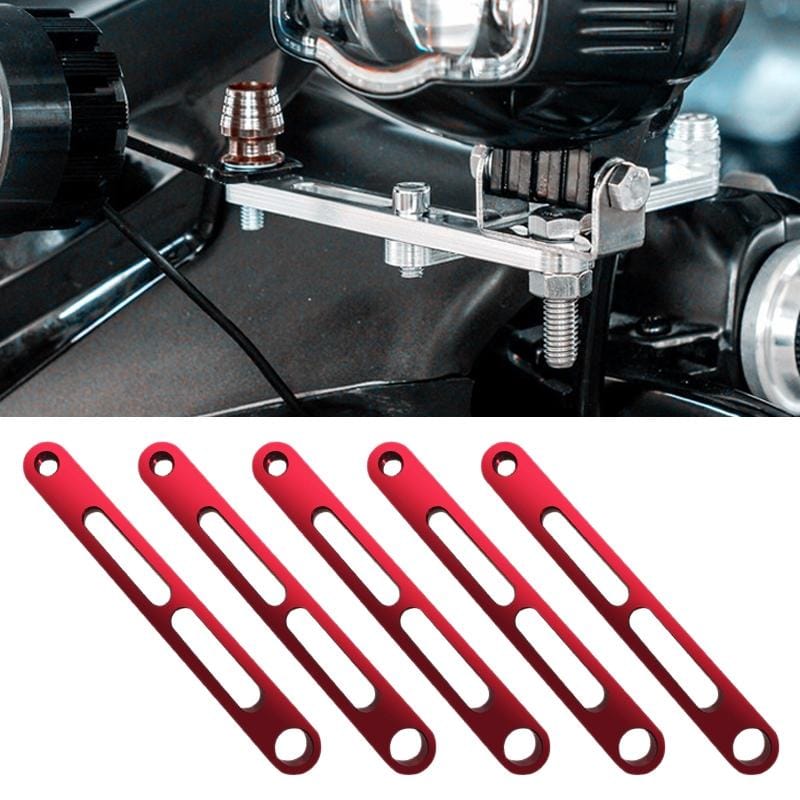 5 PCS Motorcycle Parts Expansion Bracket Lighting Crossbar Spotlight Mirror Mount Multi-function Motorcycle Mobile Phone Strip Bracket (Red)