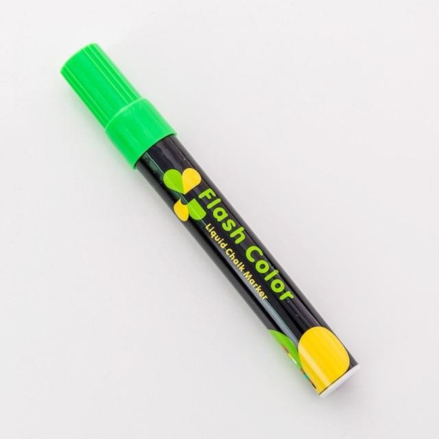 2 PCS Cute Candy Highlighter Fluorescent Liquid Chalk Marker Neon Pen LED Writing Board For Painting Graffiti Office Supply (Green )