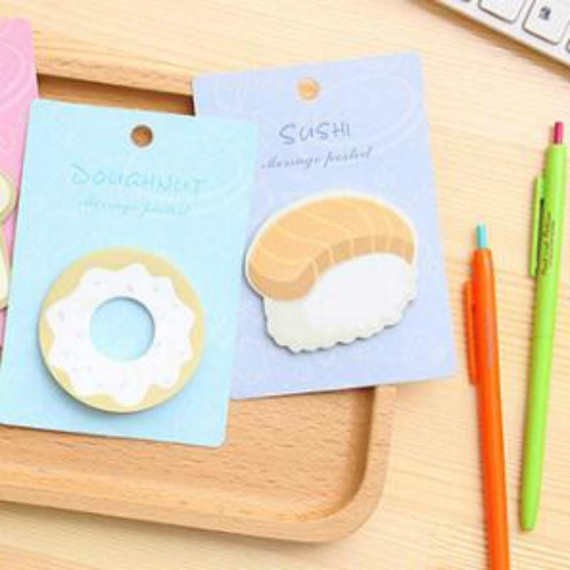10 PCS Breakfast Sticky Notes Creative Post Notepad DIY Memo Pad Office Supplies School Stationery (Doughnut)