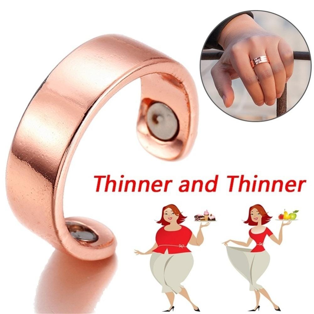 Personality Ring Magnetic Health Ring Creative Jewelry Open Ring (Embossed rose gold)