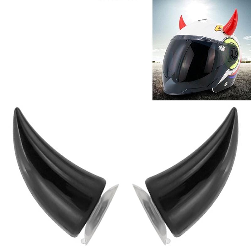 2 PCS Motorcycle Helmet Devil Decoration Motorbike Helmet Suction Cups Horns Decoration Headwear Sucker (Black)