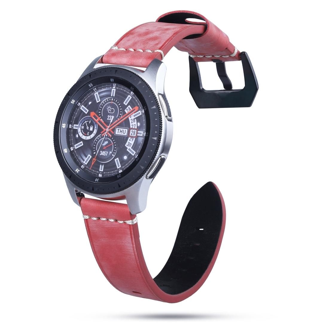 22mm Leather strap For Huawei Watch GT2e / GT2 46mm (Red)