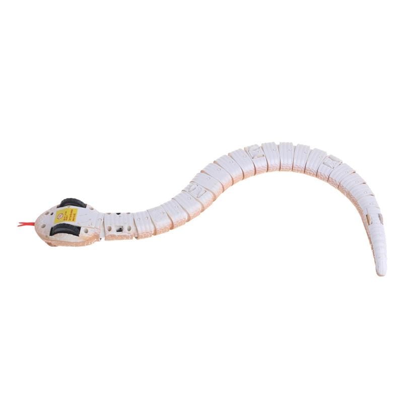 Tricky Funny Toy Infrared Remote Control Scary Creepy Snake, Size: 38*3.5cm (White)