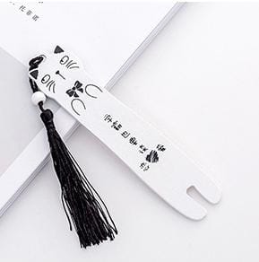 Cartoon Cat Wooden Bookmarks Creative Black White Color Bookmark (3)