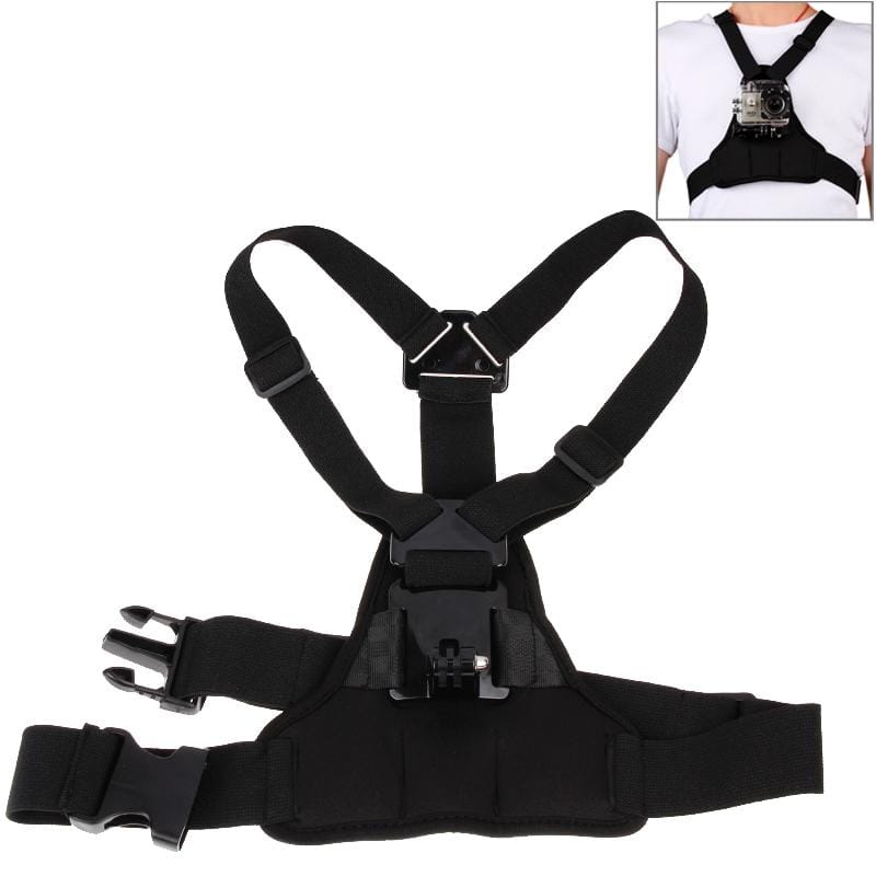 Special Sports Shoulders DV Chest Belt for GoPro HERO9 Black / HERO8 Black /7 /6 /5 /5 Session /4 Session /4 /3+ /3 /2 /1, Xiaoyi and Other Action Cameras (Black)