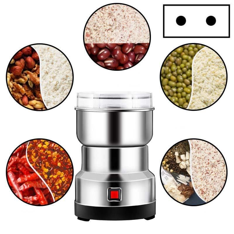 Daisheng Medicinal Material Grinder Powder Machine Household Small Stainless Steel Grinder, Specification:EU Plug (4 Leaf Blade)