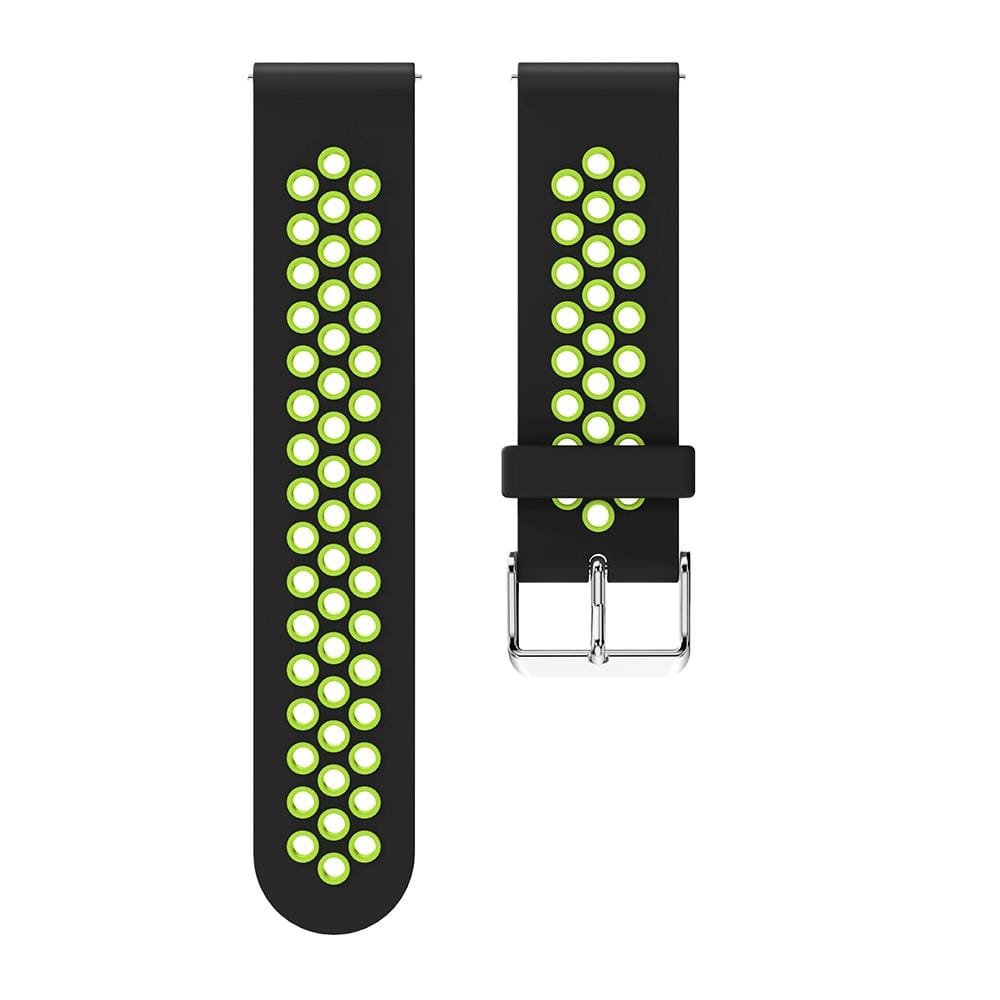 Metal Buckle Two-color Round Hole Silicone Wrist Strap Watch Band for Galaxy Watch Active 20mm (Style11)