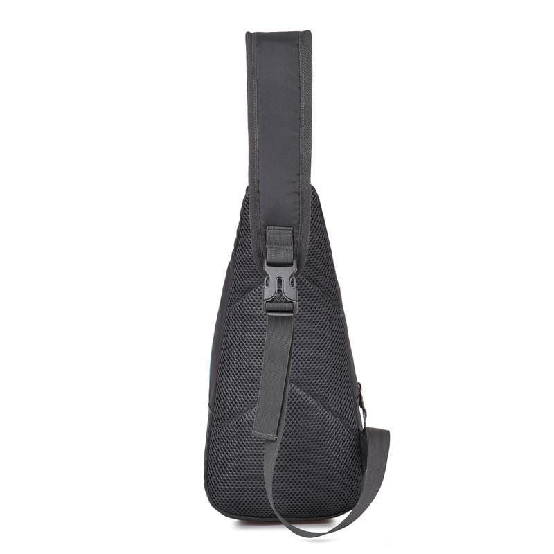 Motorcycle Waterproof Nylon Backpack Convenient Motorbike Chest Bag Backpack Camping Hiking Running Outdoor Sport Bag (Black Grey)