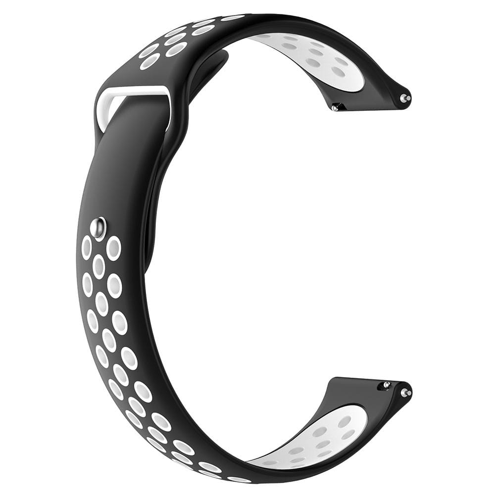 For Garmin Vivoactive3 Two-colors Replacement Wrist Strap Watchband (Black White)