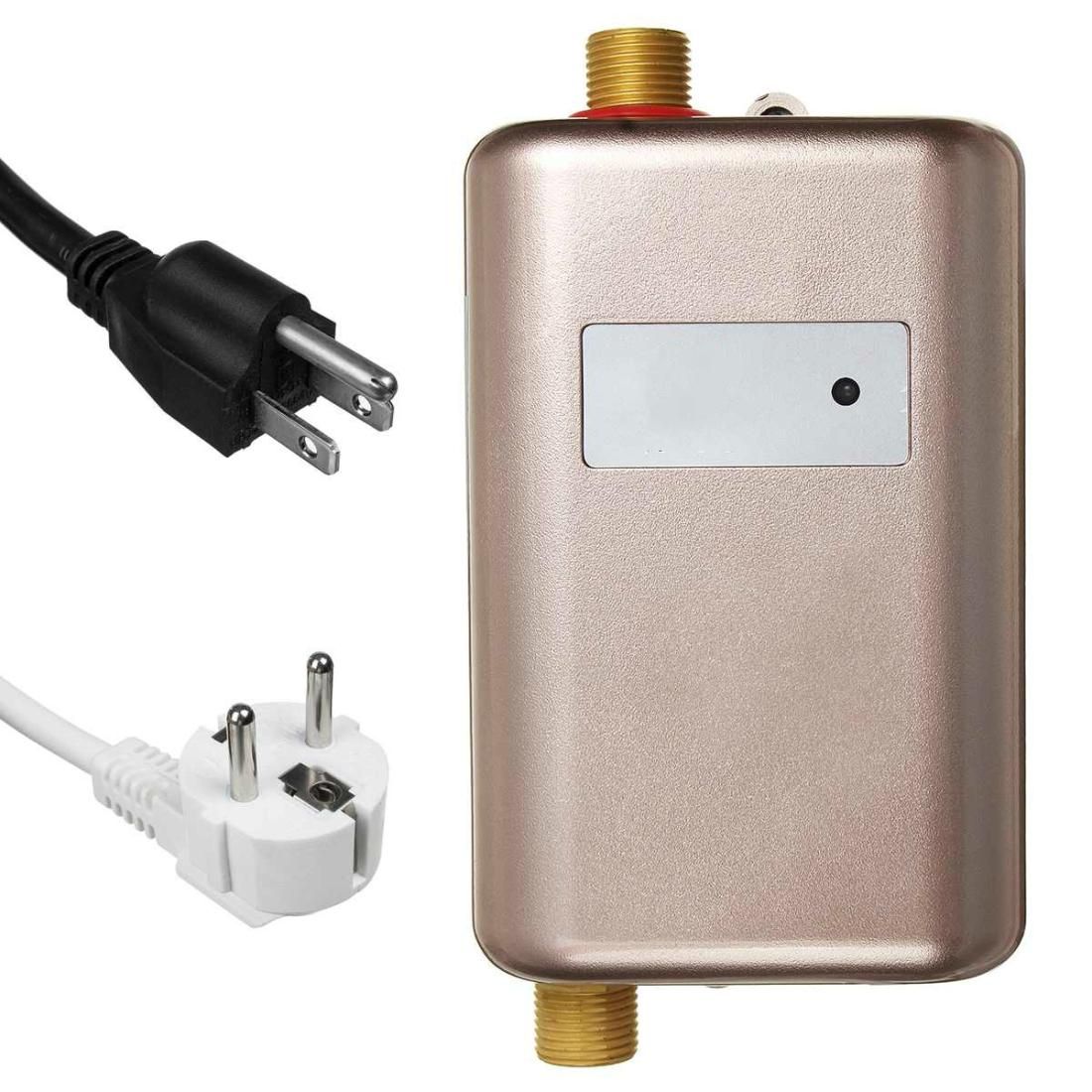 Electric Hot Water Faucet Instant Water Heater Home Kitchen Small Heater, Indicator Light Version, Plug Specifications:AU (Golden)