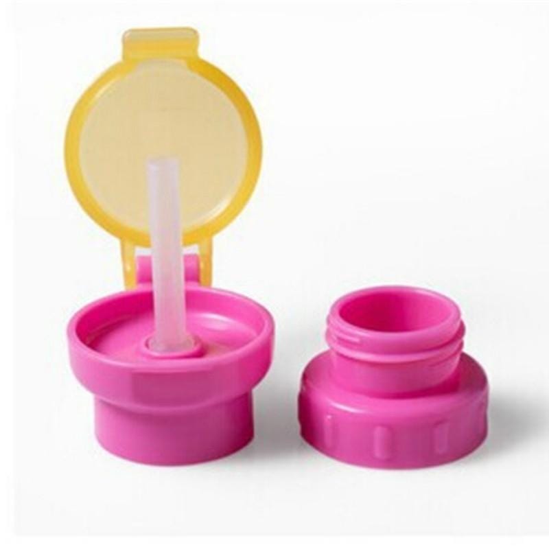 Children Portable Bottled Drinks Anti-overflow Anti-squash Replacement Straw Cap (Red)