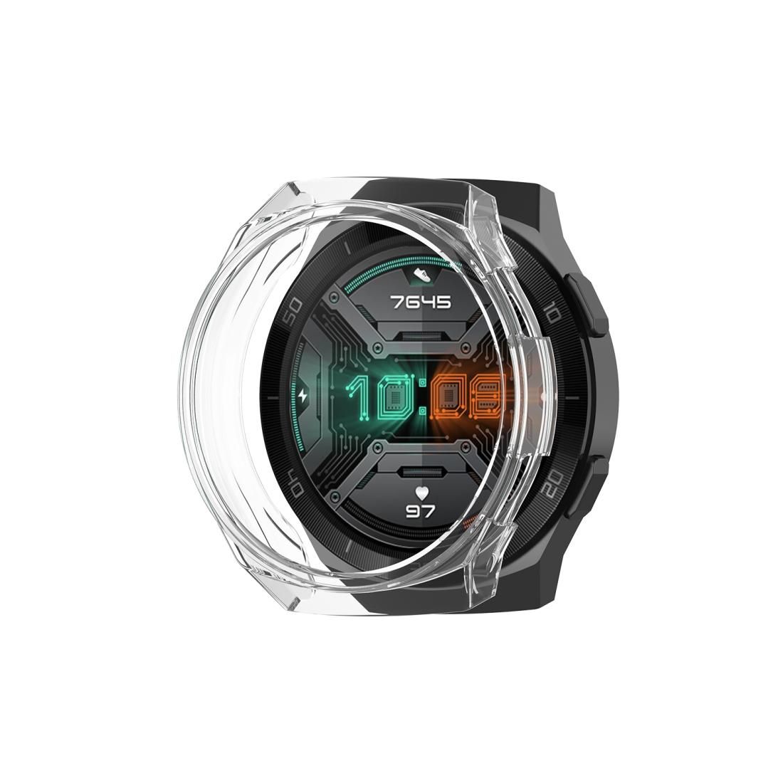 For Huawei Watch GT 2e Transparent TPU Silicone Watch Case (Transparent Orange)