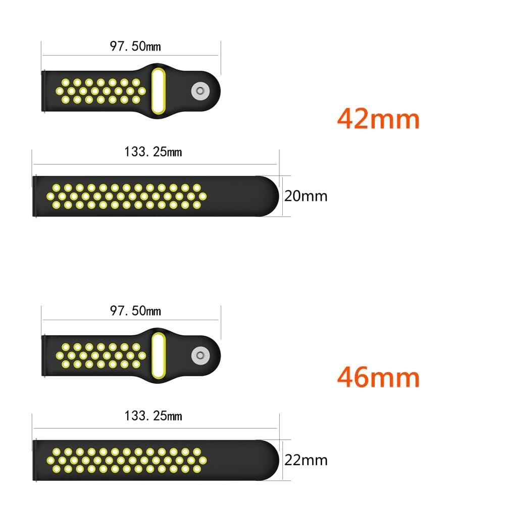 Double Color Wrist Strap Watch Band for Galaxy Watch 42mm (White Blue)