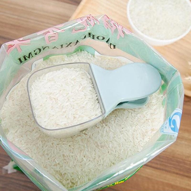Kitchen Multifunctional Duck Head Shape Plastic Rice Shovel Sealing Clip Household Cute Cartoon Mini Water Scoop (Pink)