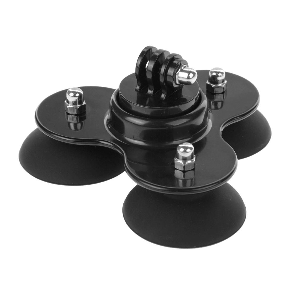 PULUZ Triangle Suction Cup Mount with Screw for GoPro HERO9 Black / HERO8 Black / HERO7 /6 /5 /5 Session /4 Session /4 /3+ /3 /2 /1, Xiaoyi and Other Action Cameras (Black)