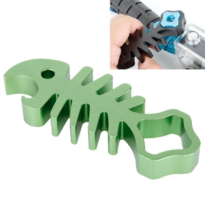 TMC Fishbone Style Aluminium Tighten Wrench Nut Spanner Thumb Screw Tool for GoPro  NEW HERO /HERO6   /5 /5 Session /4 Session /4 /3+ /3 /2 /1 (Green)