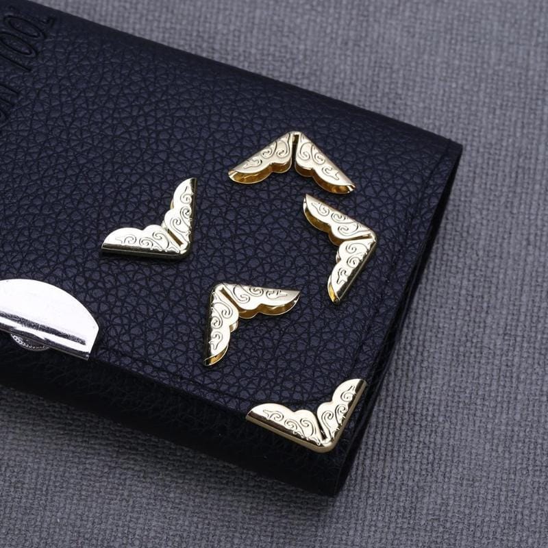 100 PCS Brass Metal Book Protector Scrapbook Notebook Folder Corner (Gold)