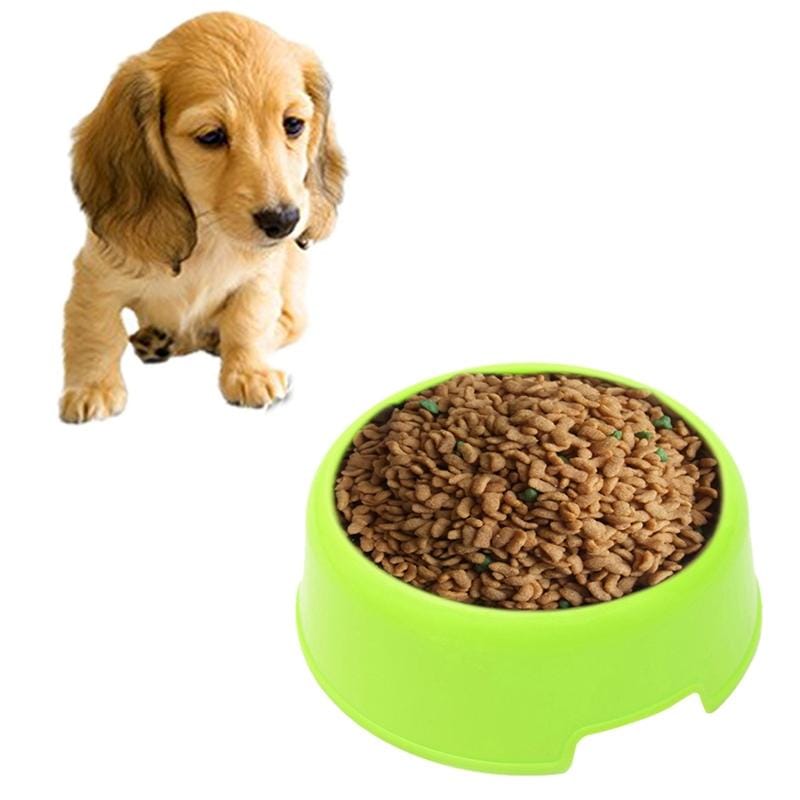 Dog Cat Light Candy Color Plastic Material Single Pets Bowls (Green)