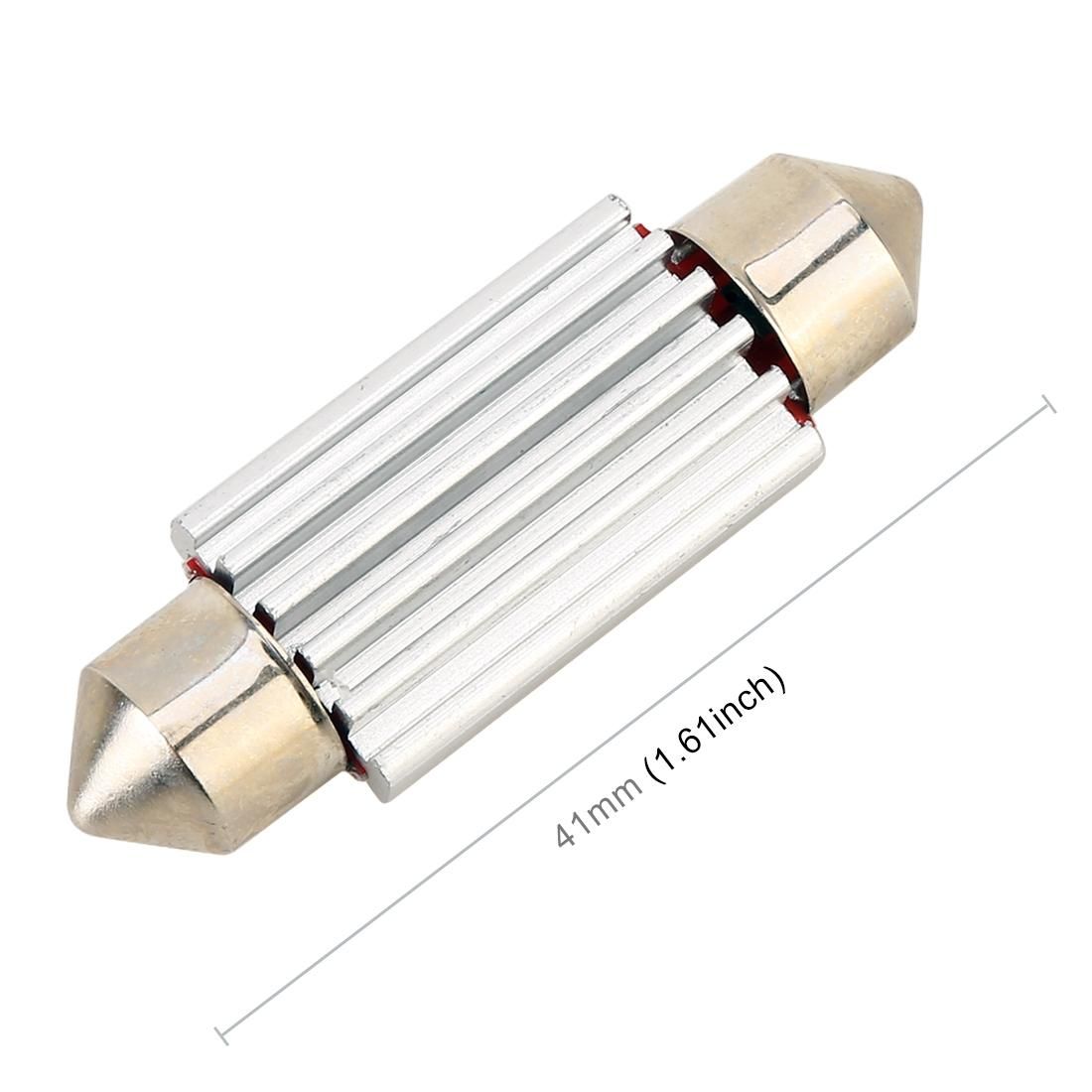 2 PCS DC 12V 2W 41MM 4014 Bicuspid Port No Decoding Car Dome Lamp LED Reading Light with 10 LED Lights (White Light)