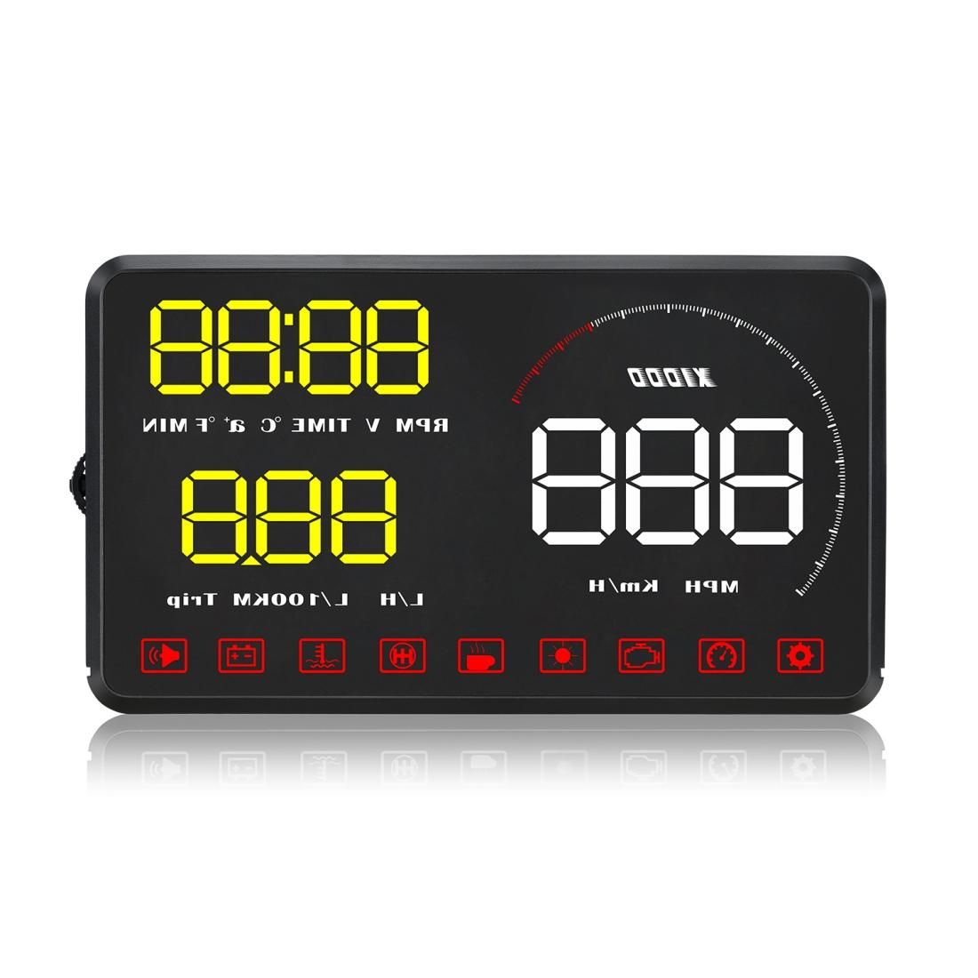 A9 5.5 inch Universal Car OBD2 HUD Vehicle-mounted Head Up Display (Yellow)