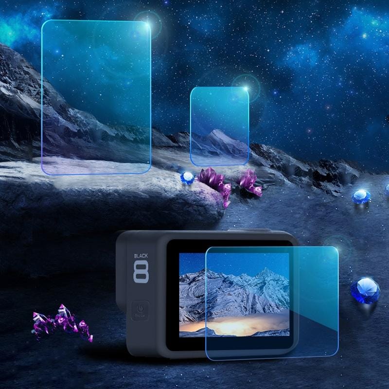 For GoPro HERO8 Black Lens + LCD Display Tempered Glass Film (Transparent)