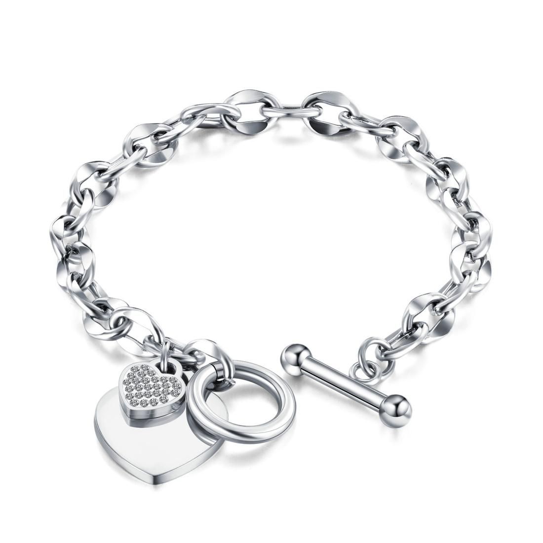 OPK 1012 Love Bracelet Diamond Hand Jewelry Ladies Bracelet, Color:Steel Color