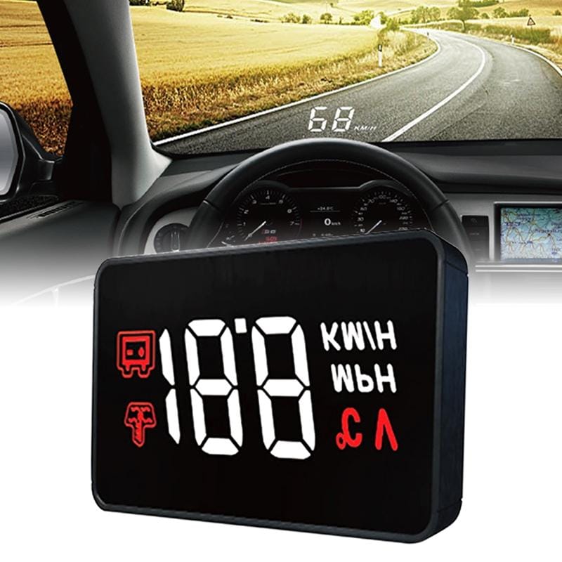 A100 HUD 3.0 inch OBD II Car Head Up Display, Speed, Water Temperature & High Water Temperature Alarm, Voltage & Low Voltage Alarm, Shift Reminder